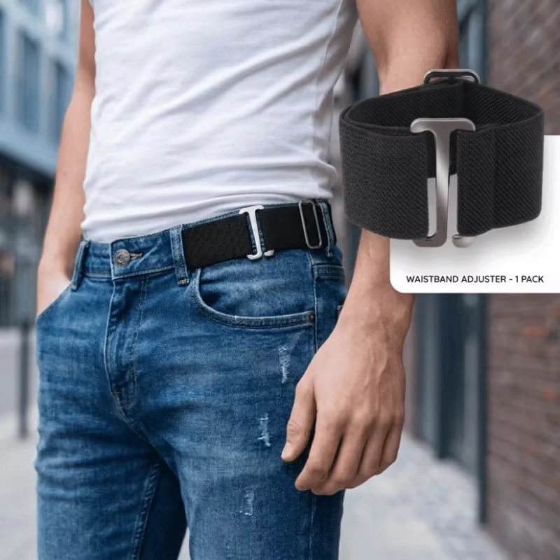 Metal Invisible Elastic Waist Belt Adjustable Elastic Hook Buckle Elastic Belt Waist Buckle Comfortable Stretch No Trace Belt