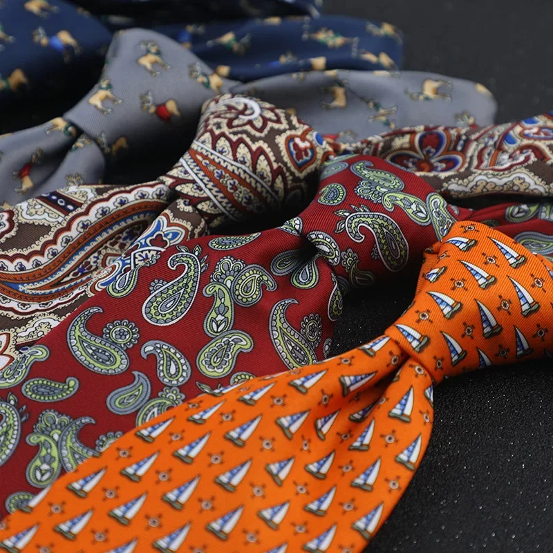 Geometric Pattern Printed Tie Casual Business Men's 9cm Neckties Fashion Wedding Formal Cravat Male Suit Apparel Accessories