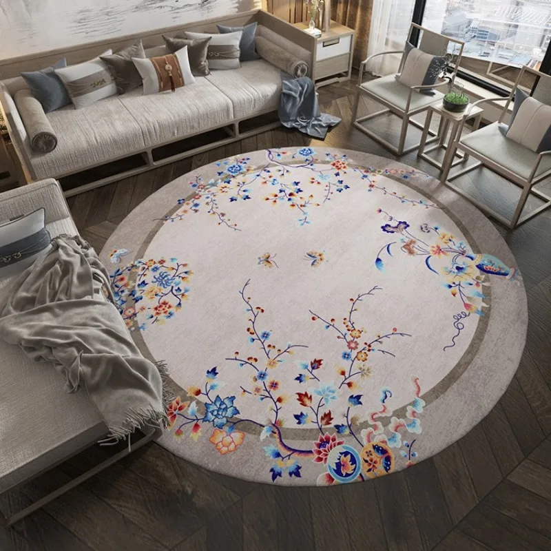 

Круглый ковер для гостиной, чайной или журнального столика, простой в уходе круглый коврик для современного домашнего декора