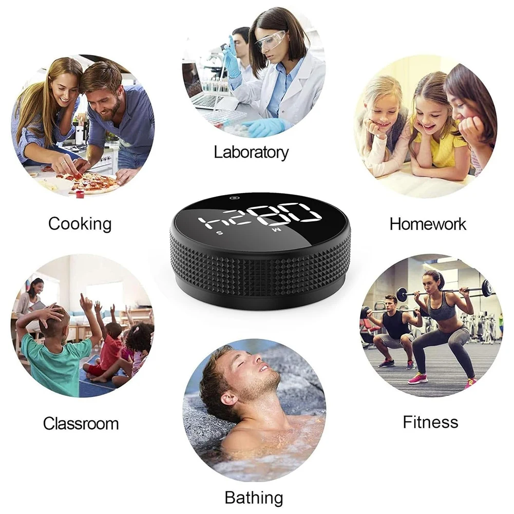 Kitchen Timer Adjustable Angle Electronic Timer Rotating Countdown Clock Large Number Display Cooking Timer for Sports Studying