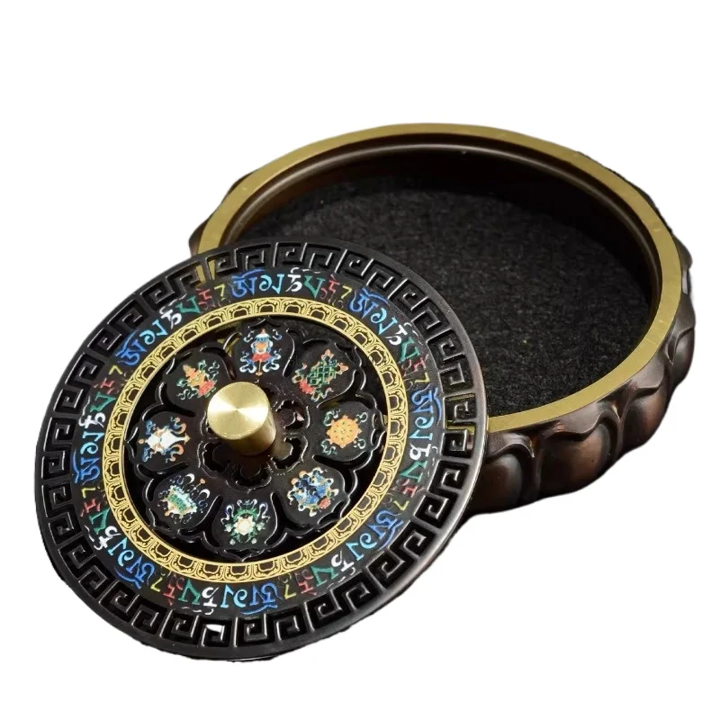 

Тибетская курильница для благовоний в форме лотоса с восемью благословенными узорами, для дома, буддийского храма, ароматерапии, успокаивающая