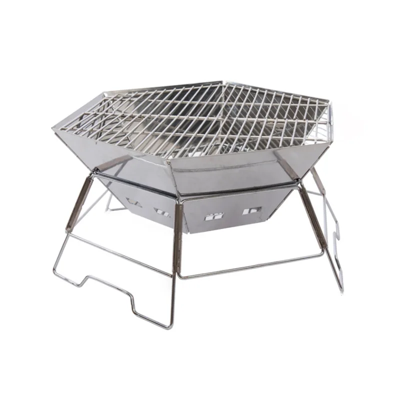 

Hexagonal incinerator, outdoor camping picnic ventilated barbecue grill, aluminum alloy oven