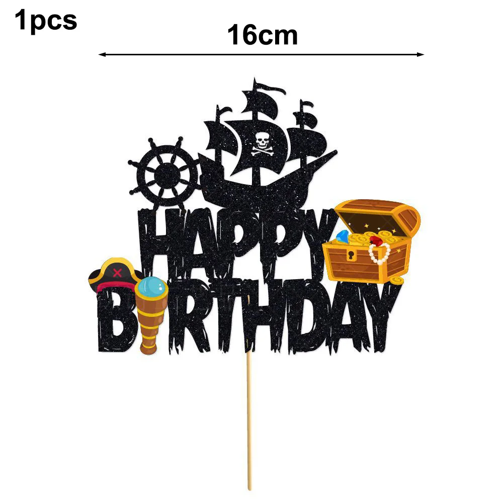 Pirate Themed Happy Birthday Cake Topper Nautical Sail Ship Birthday Cake Topper Decorations Pirate Ship Birthday Party Supplies