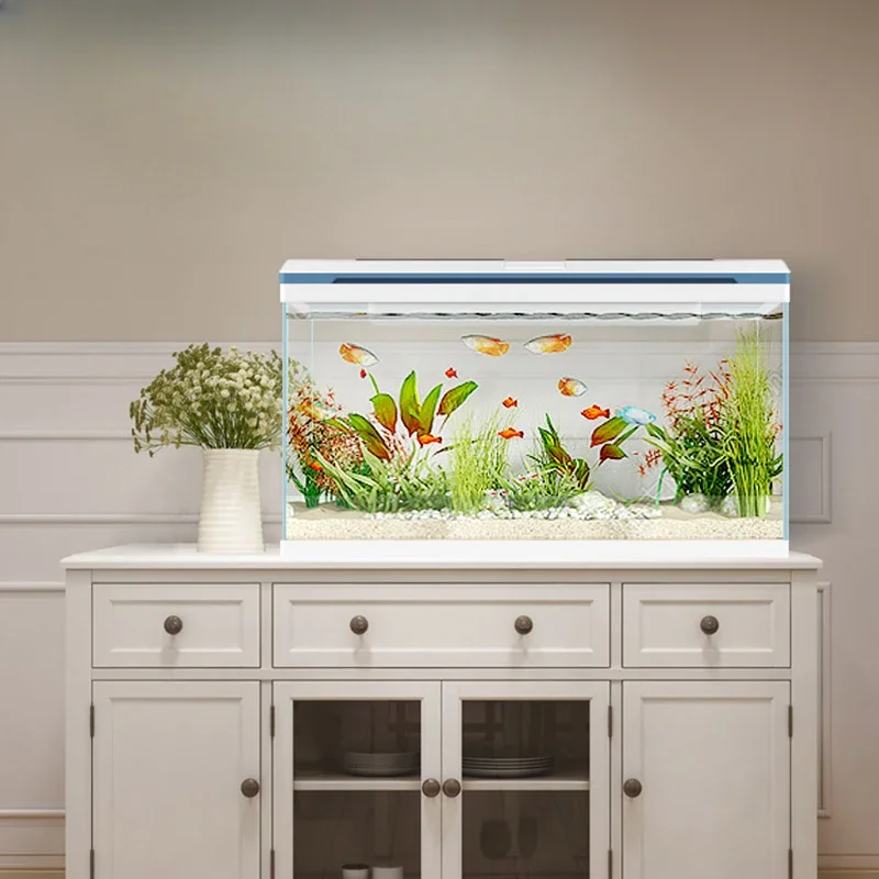 Nordic Home Fish Tank Corporation Desktop Aquatic Pet Supplies Loop Light Fish Tank Landscaping Cobble Aquarium Pour Aquarium