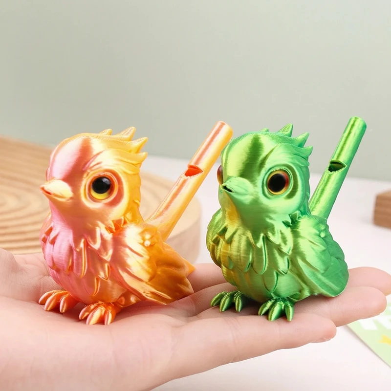 1pc Multi-color 3d Printed Whistle With Water Injection Simulation Bird Whistle, Can Blow Out The Sound Of Birds, Party Gift