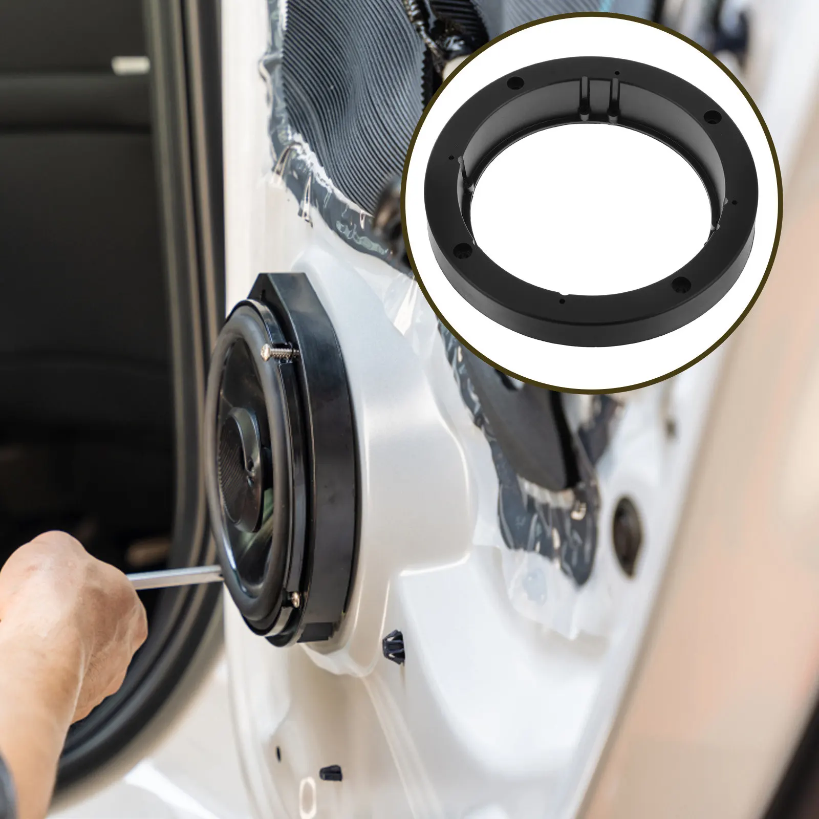 

Комплект из 2 пластиковых проставок для автомобильных динамиков 6,5 дюймов, монтажные кольца-адаптеры, модифицированные прокладки для динамиков, кронштейны для автомобильной аудиосистемы, звукоизоляция