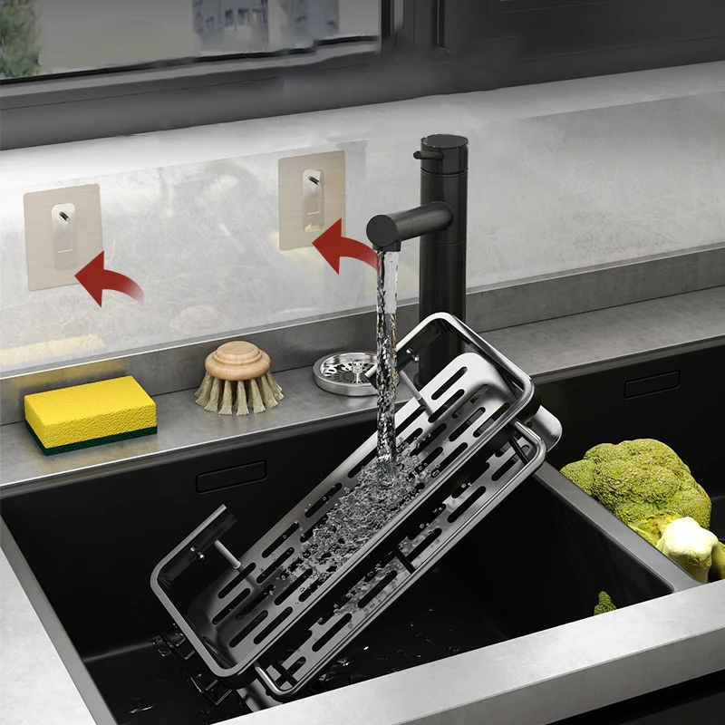 Kitchen Storage Rack Towel Sponge Drain Racks Rag Dishcloth Hanging-Type Rack Bathroom Soap Holder Sink Desktop Organizer