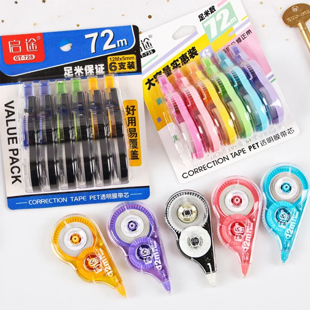 شريط تصحيح أبيض اللون من Tipex Whiteout أدوات دراسة للطلاب والأطفال 6 أشرطة مستلزمات أجهزة كمبيوتر محمولة للمدرسة