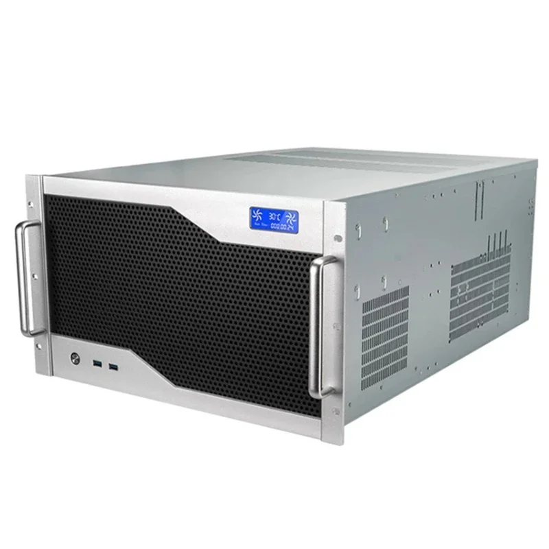 6U chassis beberapa kartu grafis EATX Dual motherboard ATX Power Supply 12 slot ekspansi 360 air-cooled AI server