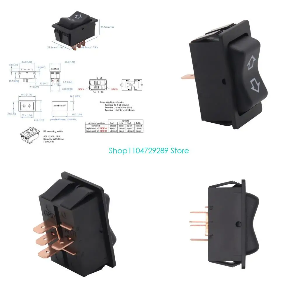 

D8KE Multifunction 12V 40A Motor Control Switch Electric Motor Direction Switch Upgrades Polarity Reversal Switch for Longev