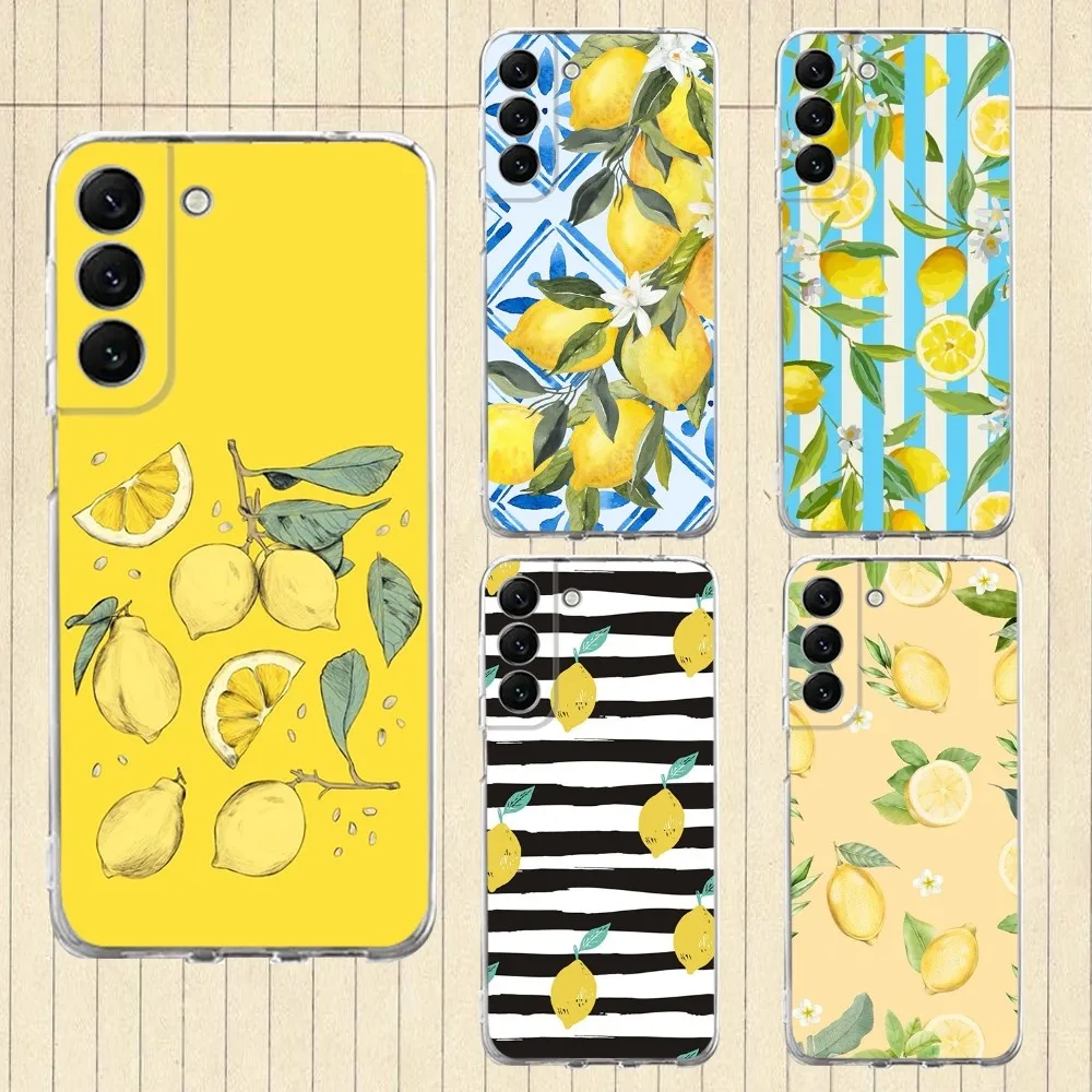 Fruit Lemon Phone Case Silicone For Samsung S30,S23,21,22,20 Ultra,S20 FE lite,S10,9,PIus Note20ultra Cover Clear