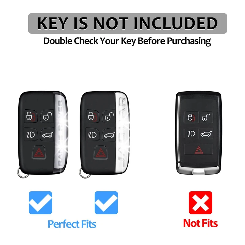 Carbon Fiber Key Fob Cover Case Protector for Jaguar 5 Buttons Smart Remote Car key Shell for Land Range Rover Dsicovery LR4 HSE