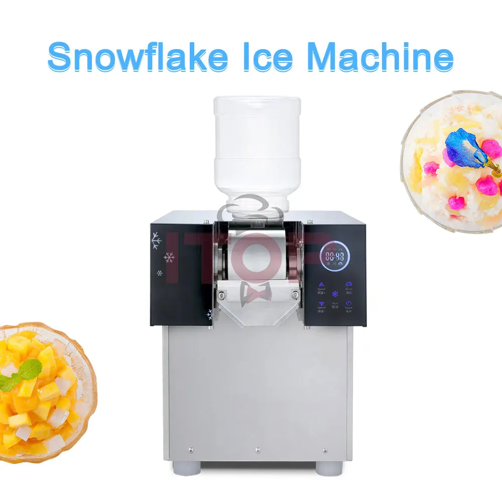 Full Automatic Milk Snow Ice Machine Snow Cone Ice Shaved Commercial 9 CM Roller Length Ice Maker Making Korean Bingsu Machine