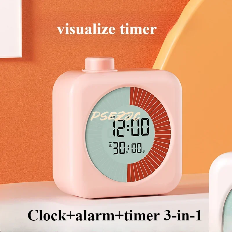 Digital Silent Visual Timer for Home Use Portable with Alarm Clock Function Used for Learning and Teaching Household Items