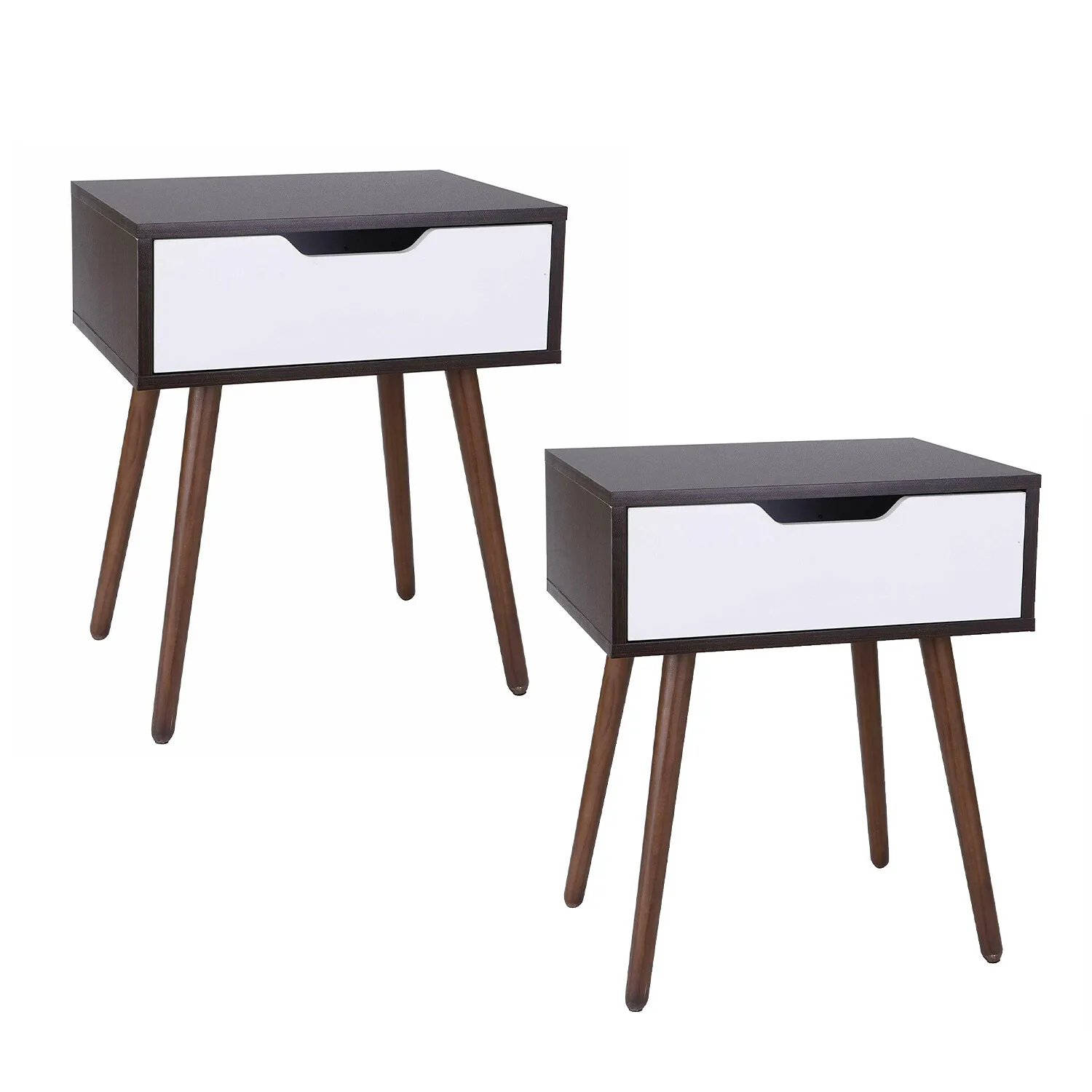 

2 PCS Side End Table Sofa Table with Drawer Saving Space Storage Bedroom
