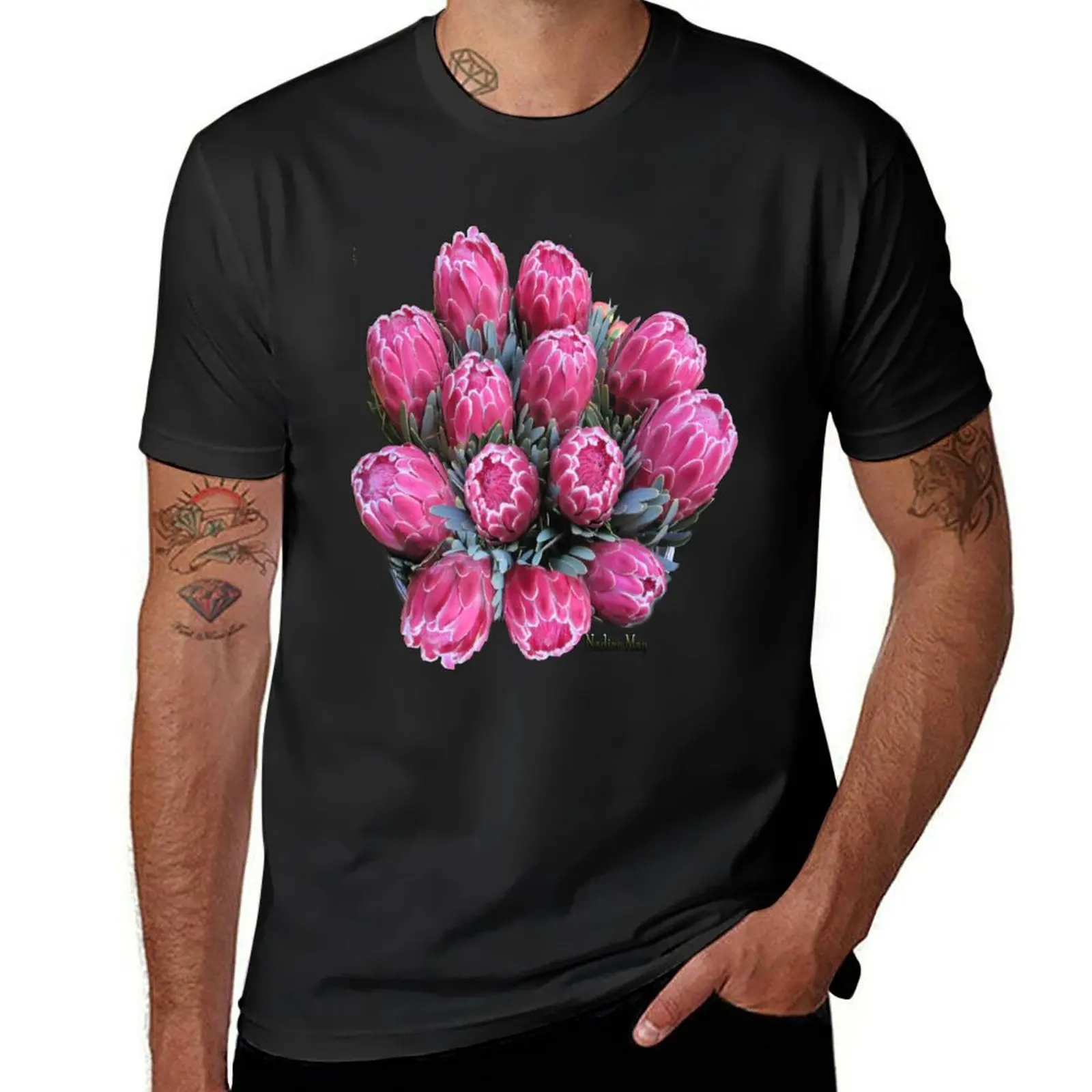 

Pink Ice Protea T-Shirt oversizeds korean fashion t shirts men