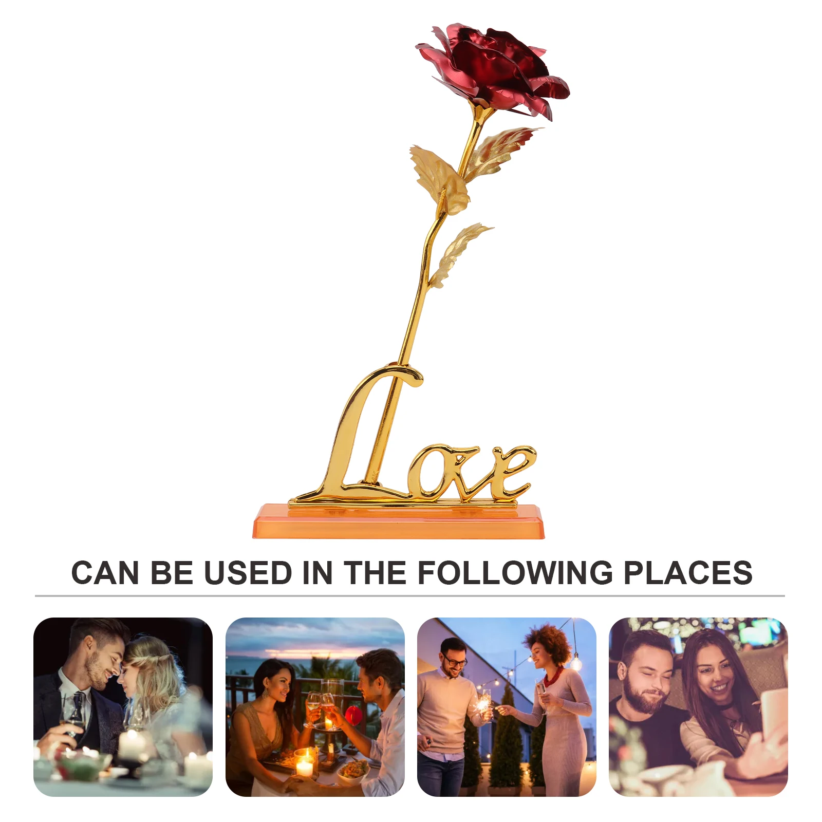 

24k Gold Foil Rose Life Like Eternal Love Gift Artificial Roses Golden Gilded Resin Vase Decor Valentine Mother Day Wedding