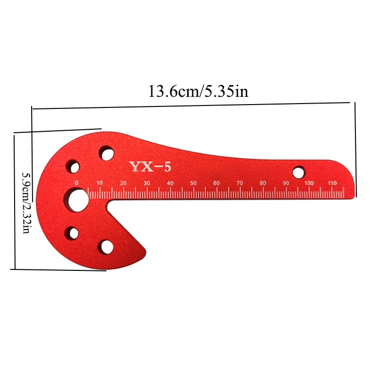 Aluminum Alloy Center Scriber Center Finder Woodworking Square 45/90 Degree Right Angle Line Gauge Precision Carpenter Ruler