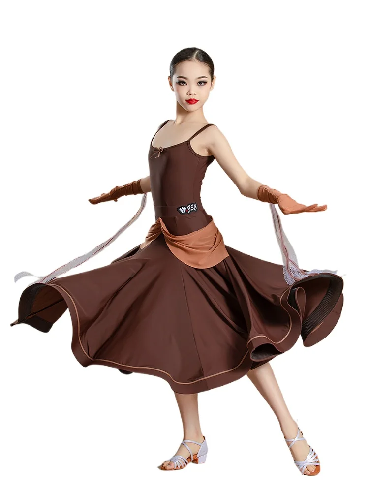 

2024 New Modern Dance Dress Girls Competition Waltz Dance Clothing Art Test Practice Performance Clothing