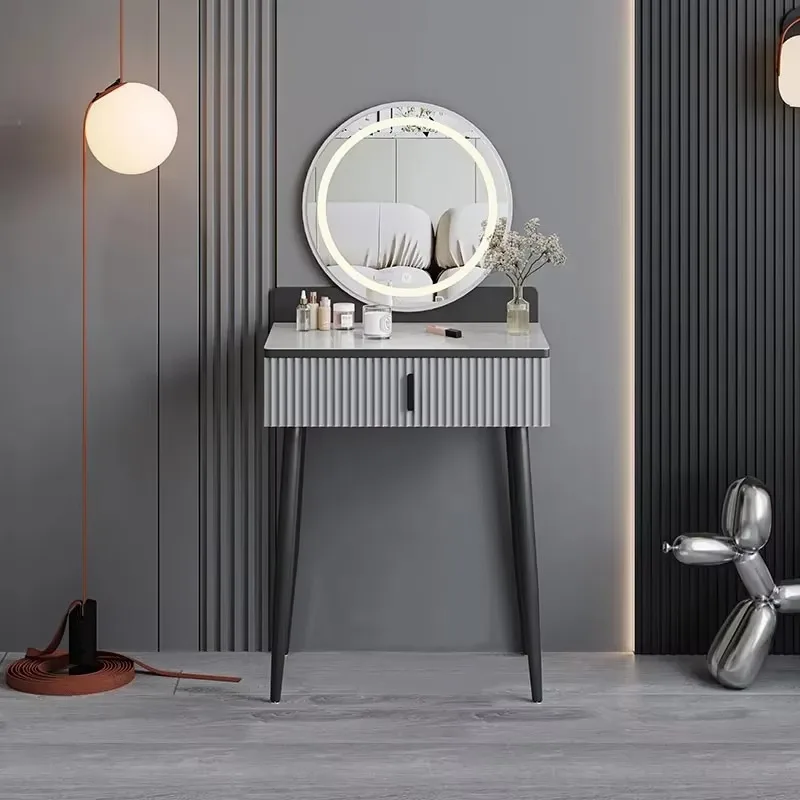 

Nordic Modern Vanity Table Mirror Bedroom Storage European Vanity Table Luxury Simple Penteadeiras De Maquiagem Furniture