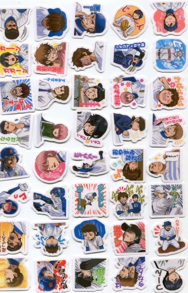 40 قطعة Ace of Dia Sawamura Eijun 2-3 سنتيمتر ملصق لطيف ذاتي الصنع Z462