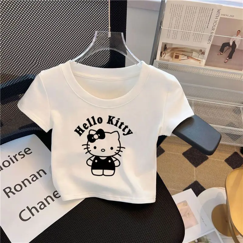 

Cute Kuromi Print Short Sleeve T Shirt for Women Girls Kawaii Cartoon Casual Summer Tee Soft Cotton Loose Fit Top daily wear