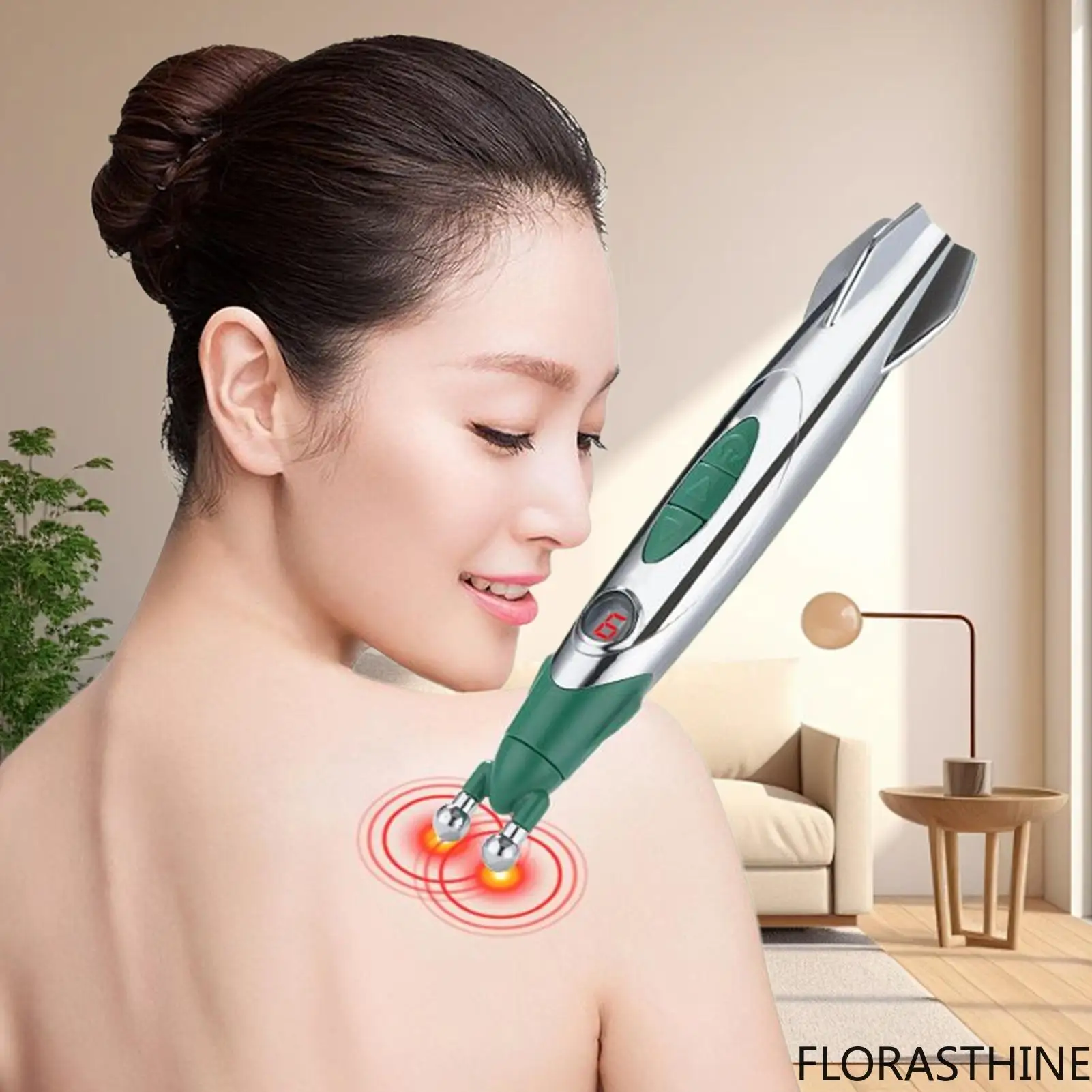 Massage Pen Portable Muscle Stimulator Meridian Massager Device Enthusiasts Fitness Athletes Shoulder Back 9 Adjustable