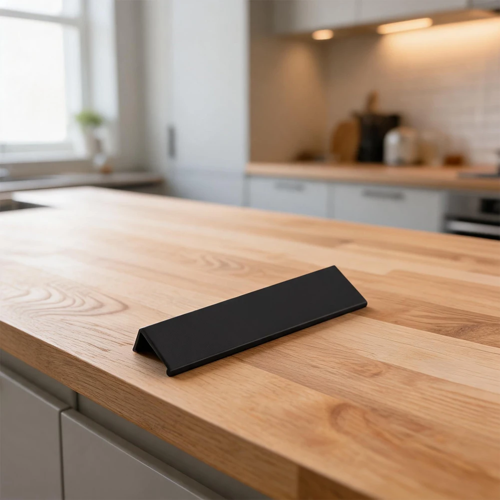 

Golden Edge-Mounted Invisible Handle for Cabinet Doors Drawers Dresser Fronts Providing Clean Minimalist Furniture