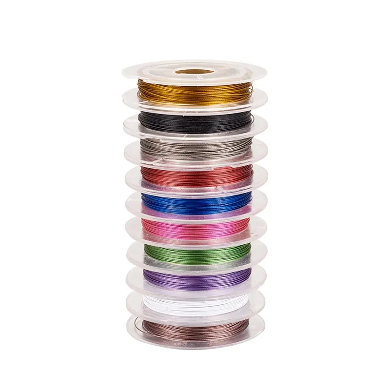 10 Rolls Tail Wire Nylon Coated Stainless Steel Wire Beading Rope Wire For DIY Bracelet Necklace Crafts Jewelry Making