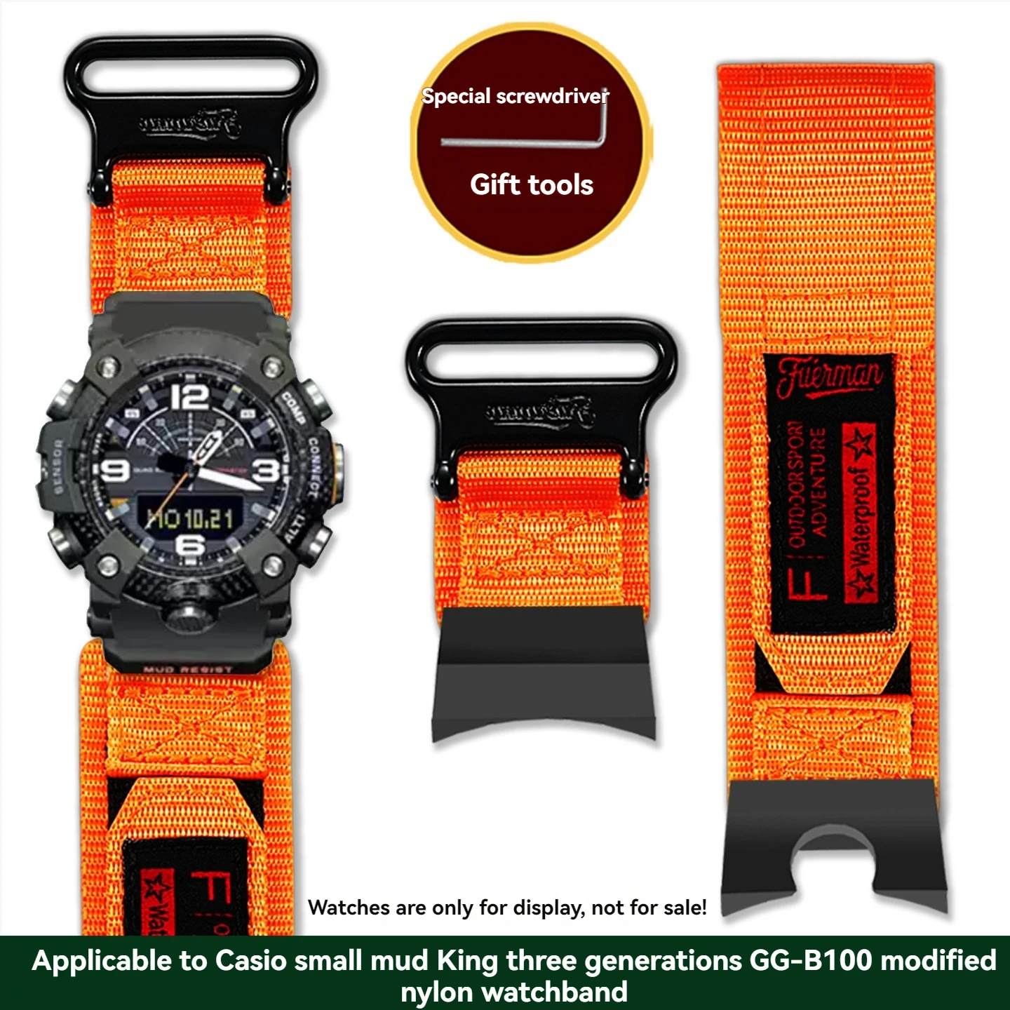 

Аксессуары для часов gg-b100 для Casio 5594 Little Mud King GG-B100, замена нейлонового холщового ремешка для альпинизма на открытом воздухе с мужским ремешком