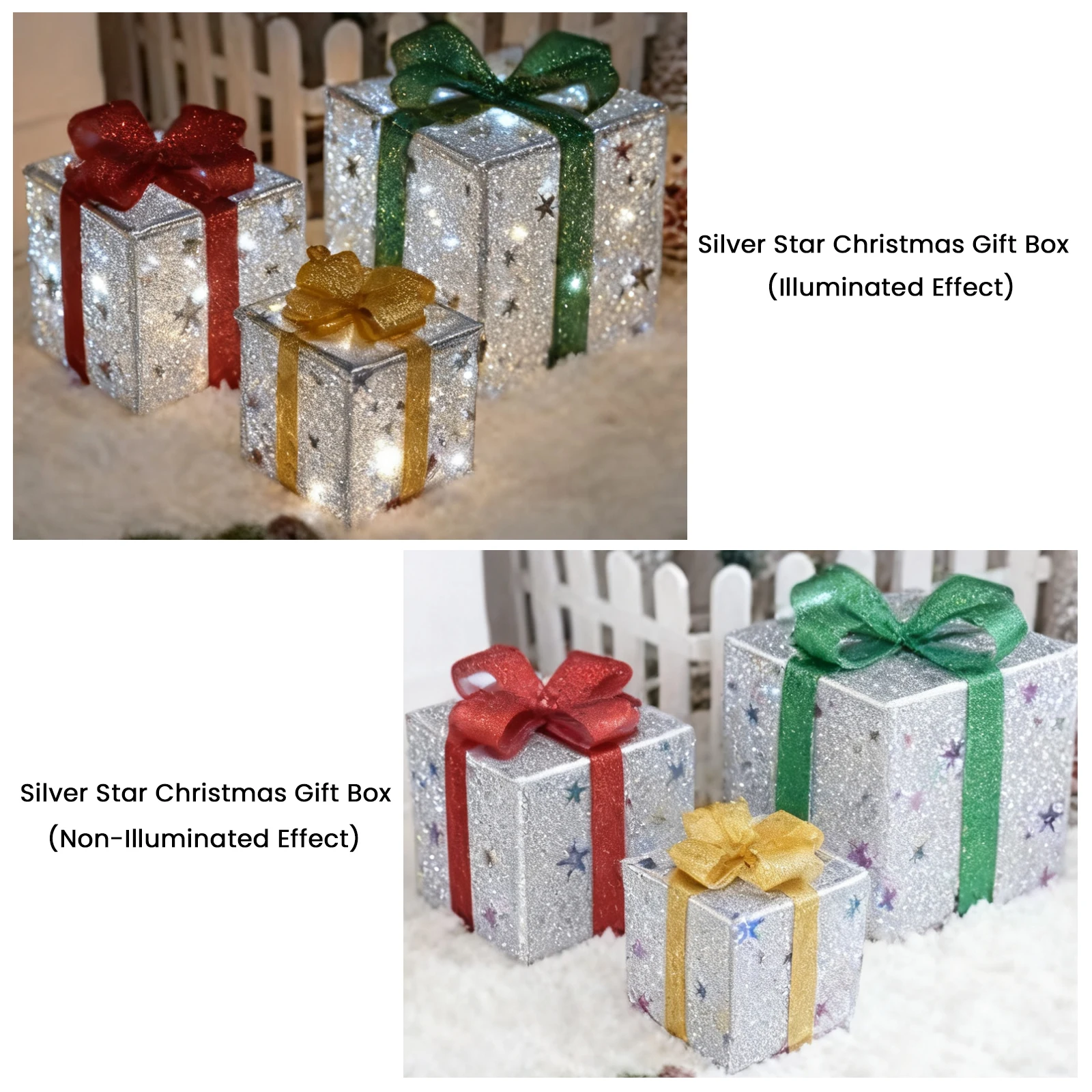 3 Buah Kotak Hadiah Natal Berlampu LED Kotak Hiasan Lampu Hangat Bertenaga Baterai Kotak Hadiah Ornamen Dekorasi Rumah Pesta Halaman