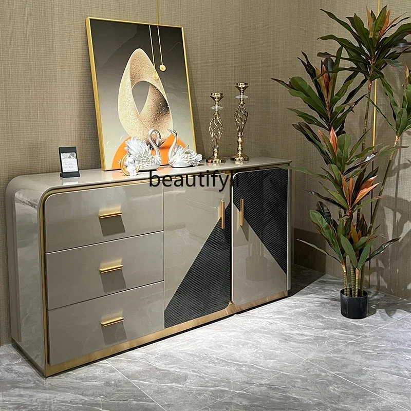 

Asmt56Italian light luxury solid wood dining side cabinet, locker, designer villa complete furniture