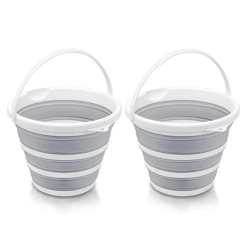 

AA76-Foldable Buckets-10L Capacity Multi-Purpose Use For Camping, Car Washing, Gardening 2-Pack