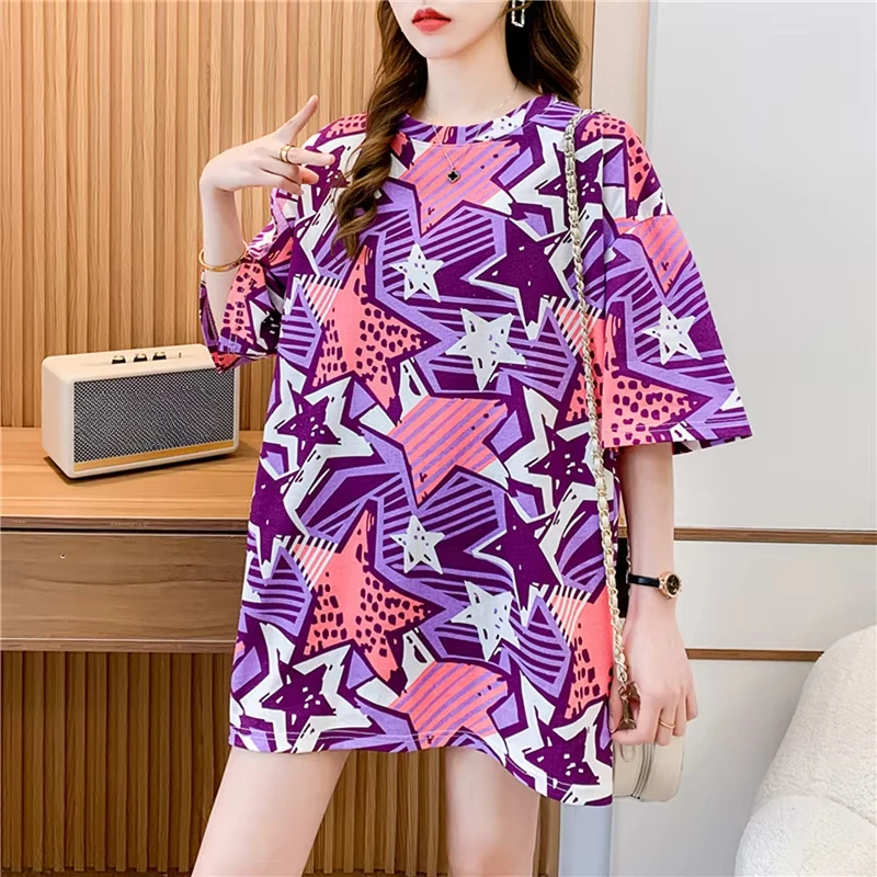 woman tshirts 2024 Summer oversized Women T-shirt korean style letter printed graphic Tops long T shirt Harajuku Couples Clothes