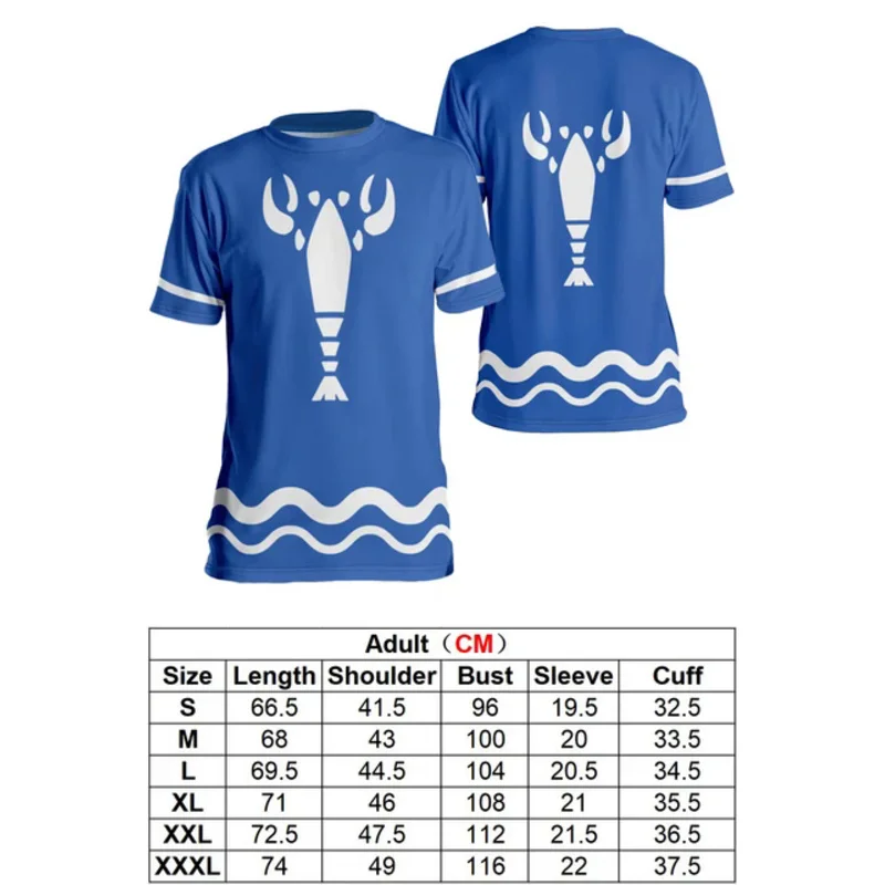 Link Cosplay Blue Prawn T-Shirt Männer Kostüm Anime Spiel die Legende Cosplay von Zerda Rollenspiel lässig Kurzarm Top T-Shirts