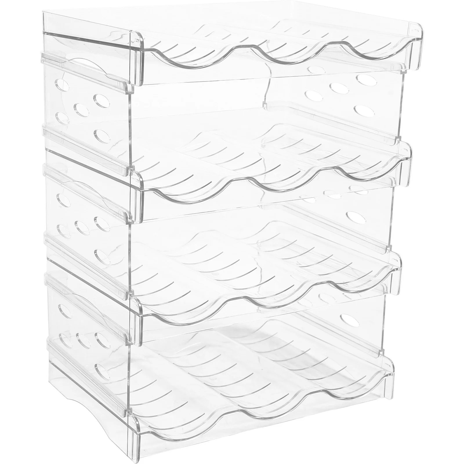 

Clear 4-Layer Water Bottle Organizer Stackable Storage Rack for Cabinet Home Supplies Water Bottle Organizer for Cabinet