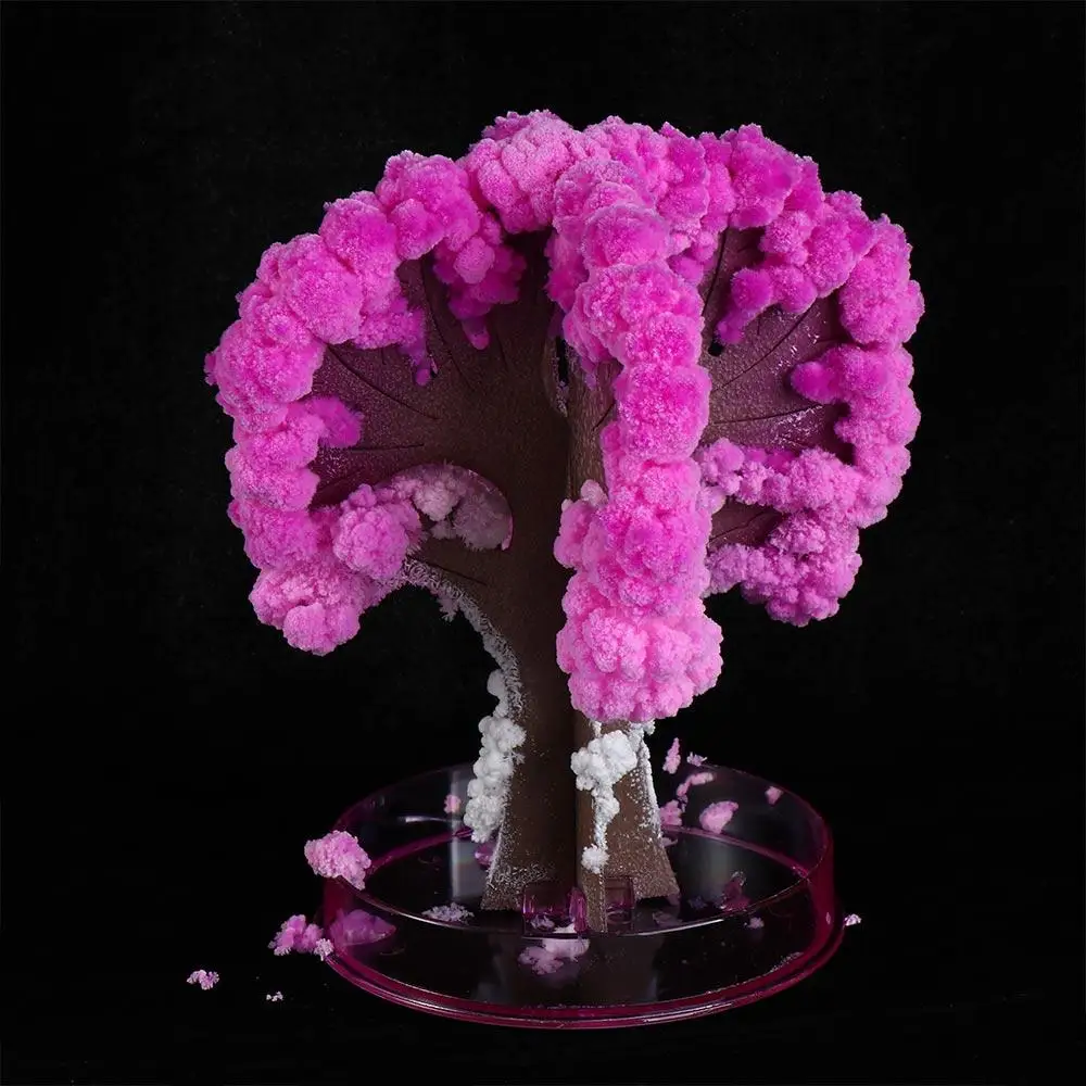 Artificial Trees Decorative Science Toys Japan Desktop Cherry Blossom Sakura Crystal Trees Magically Paper Magic Growing Tree