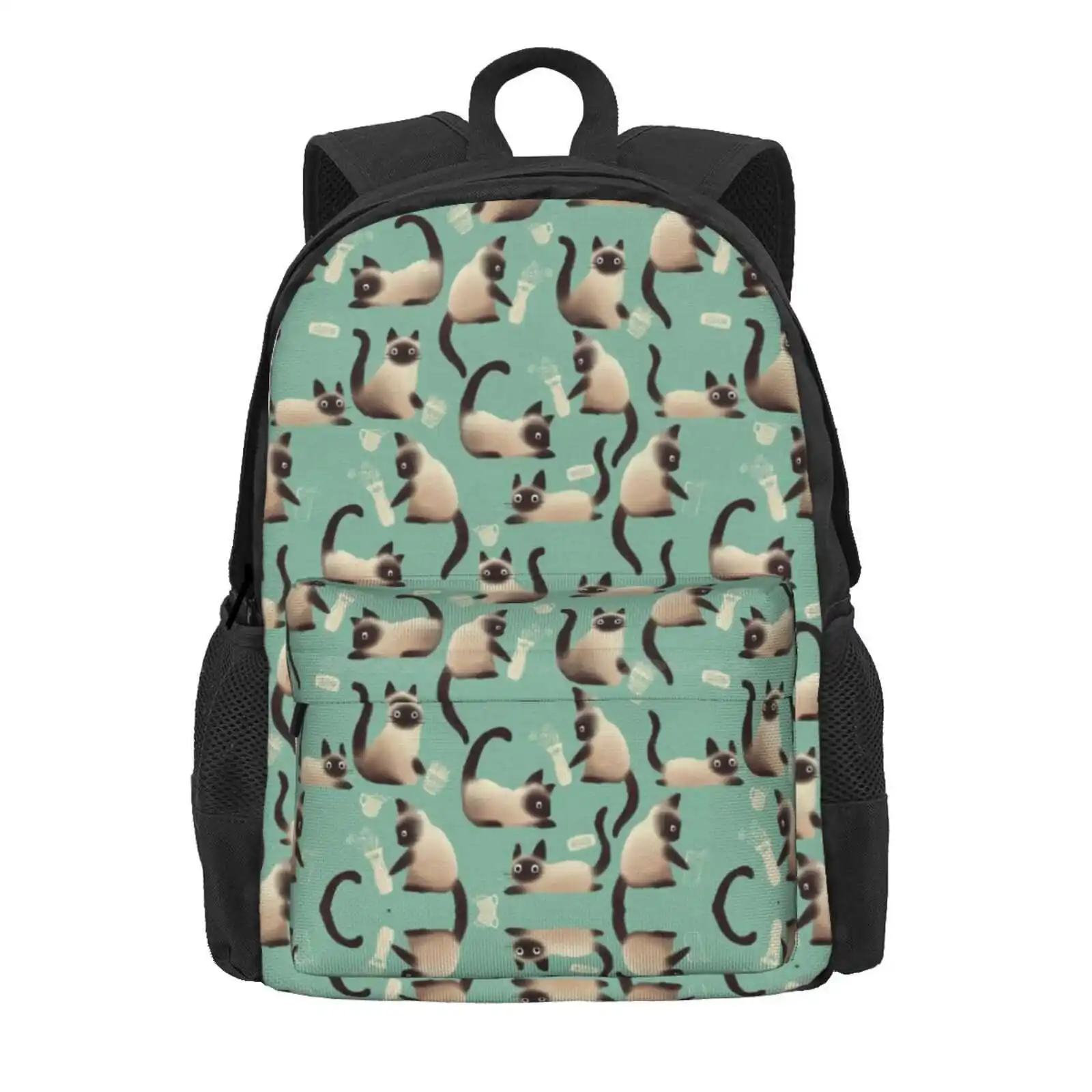 Bad Siamese Cats Knocking Stuff Over Hot Sale Schoolbag Backpack Fashion Bags Siamese Cats Bad Cats Knocking Things Over Cats