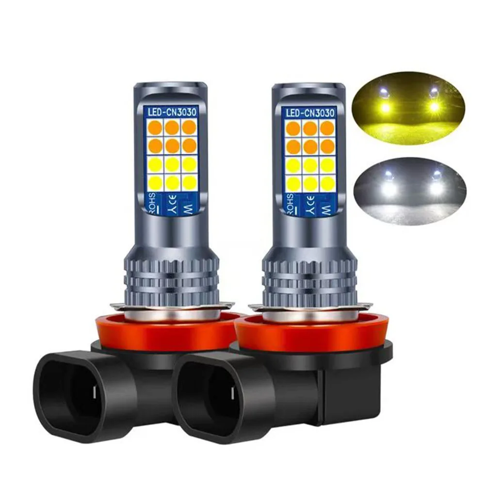 2 H8 H9 LED H11 9005 HB3 9006 HB4 voiture CSP LED antibrouillard ampoules 3000K6000K jaune blanc voiture antibrouillard feux de jour