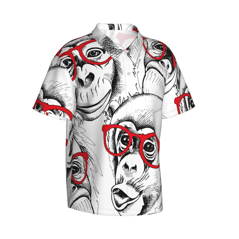 

Hawaiian Shirts For Men And Women Cartoon Rockets Monkey Animals 3D Printed Short Sleeves Kid Funny Cute Shirts Harajuku Tops