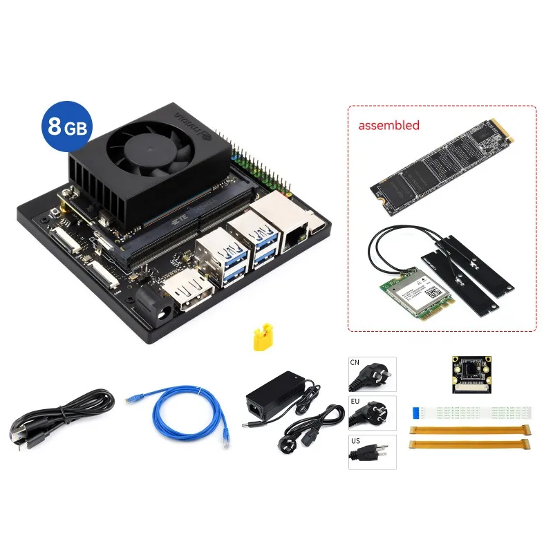 Jetson Orin Nano Artificial Intelligence (AI) Development Kit，Embedded and Edge Systems，Built in 8GB Video Memory Core Board