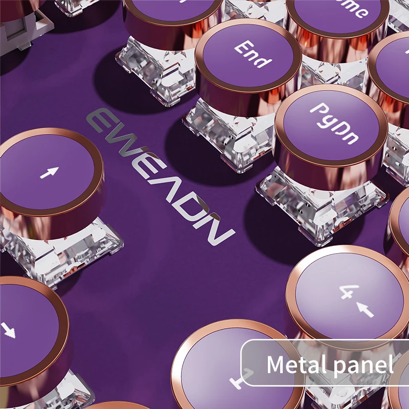 لوحة مفاتيح ميكانيكية سلكية من EWEADN، طراز الآلة الكاتبة البيضاء القديمة، بالحجم الكامل، بإضاءة خلفية LED، تحكم في المقبض، مريحة للمكتب