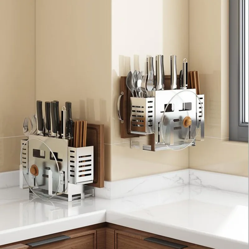 304ステンレス製キッチンツールラック、穴あけ不要ツールホルダー、吊り下げ式ツールホルダー