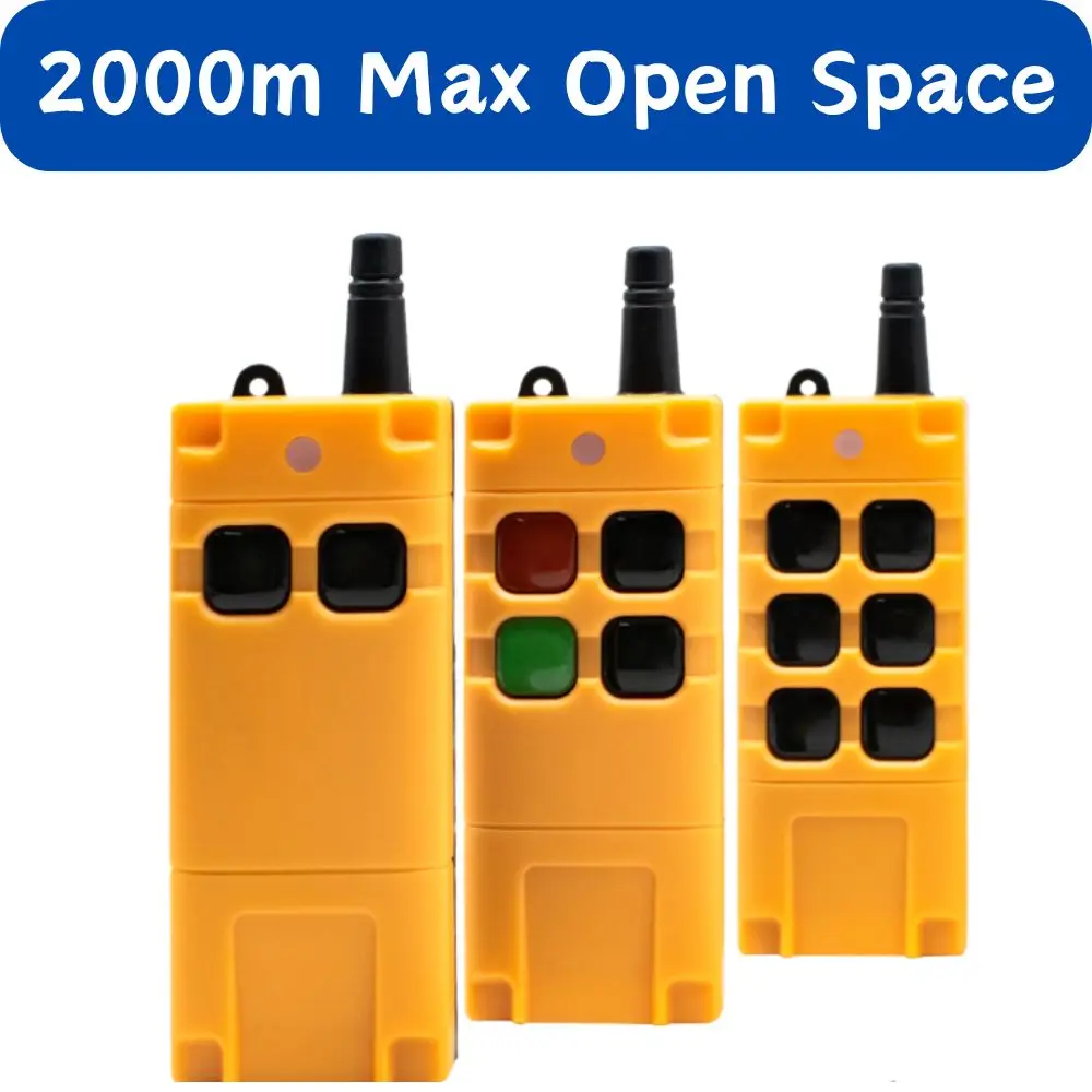 2000M High Power Waterproof & Drop-proof Industrial Wireless Remote Control 2/4/6 Button EV1527 433MHz Learning Code