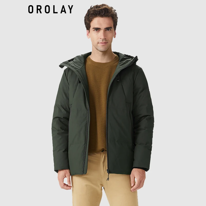 

Orolay Men's Insulated Warm Hooded Puffer Down Jacket Winter Coat