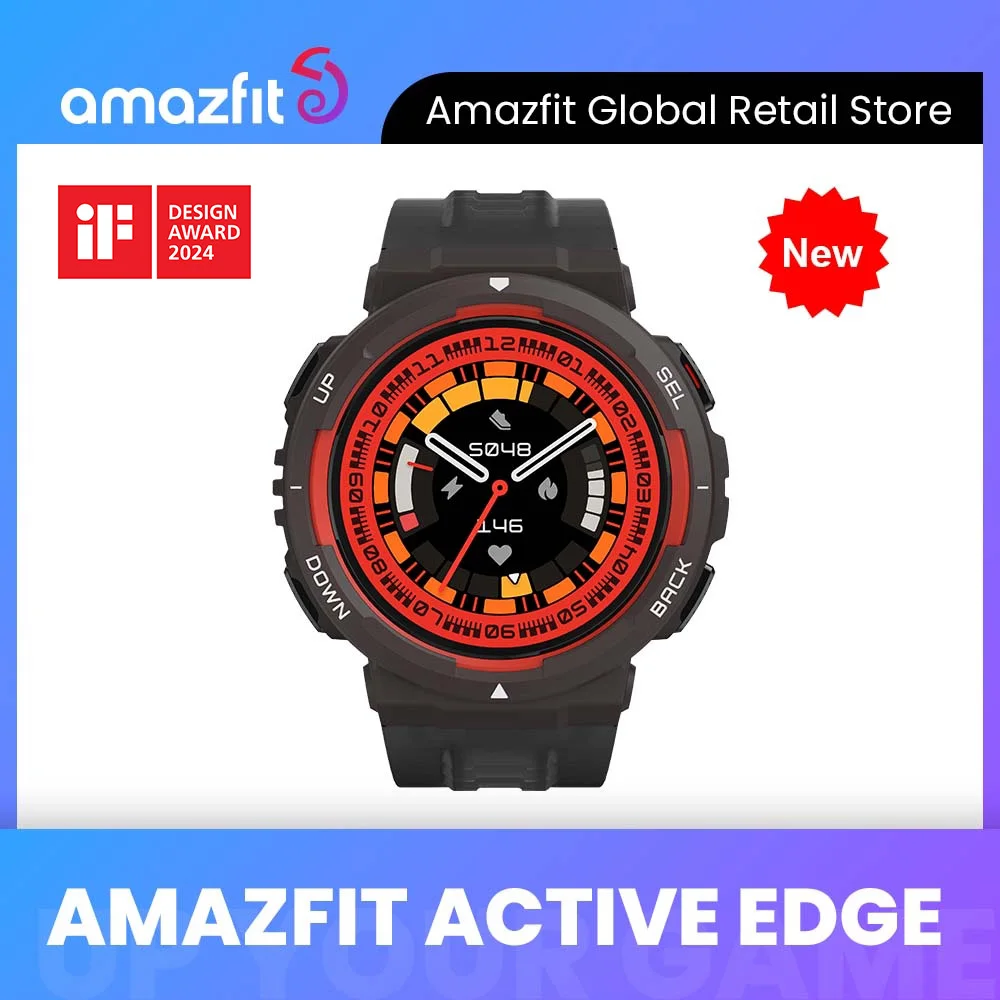 

Global Global Amazfit Active Edge 46mm Smartwatch Bold Dual-Tone Swagger 130+ Sports Modes 16 Days Battery Life Smart Watch