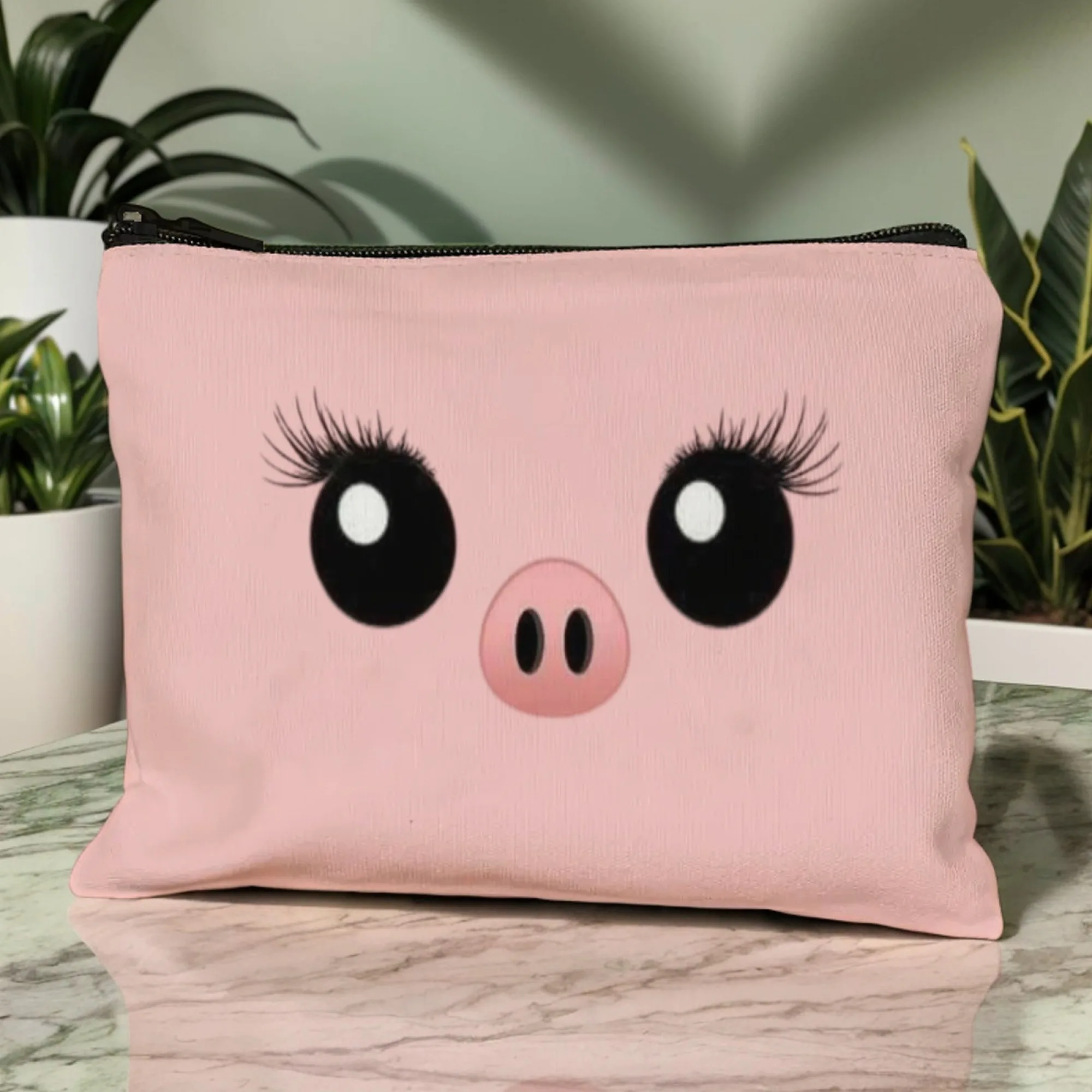 Bolsa de cosméticos de la suerte para niña dulce con cerdito encantador, duradera para organizador de almacenamiento de maquillaje, regalos ideales de cumpleaños o celebración