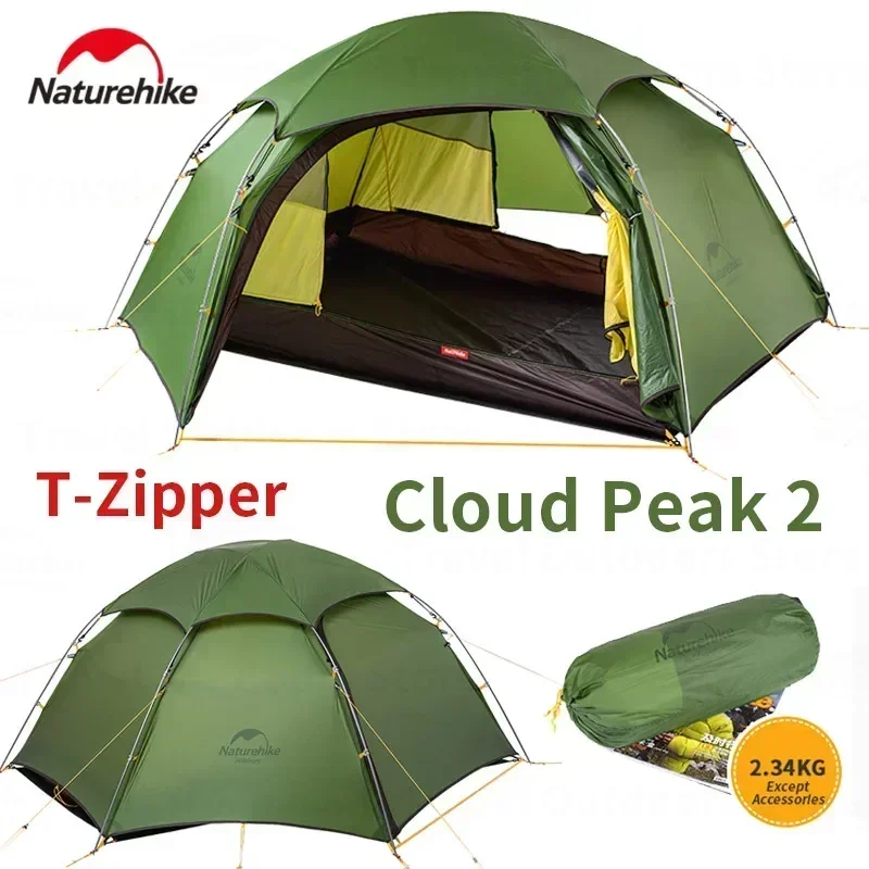 

Naturehike Cloud Peak 2 Camping Tent Travel Ultralight Outdoor Hexagon Hiking Portable Windproof 4 Seasons Canopy T Zipper