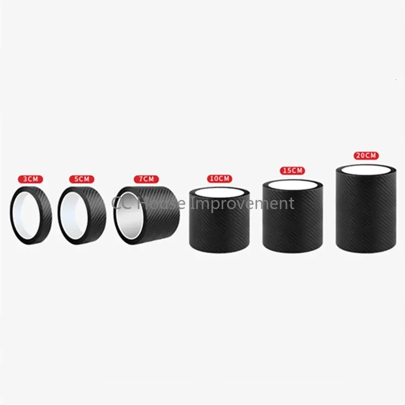3D Carbon Fiber Car Sticker DIY Paste Protector Strip Auto Door Sill Side Mirror Anti Scratch Tape Waterproof Protect Film
