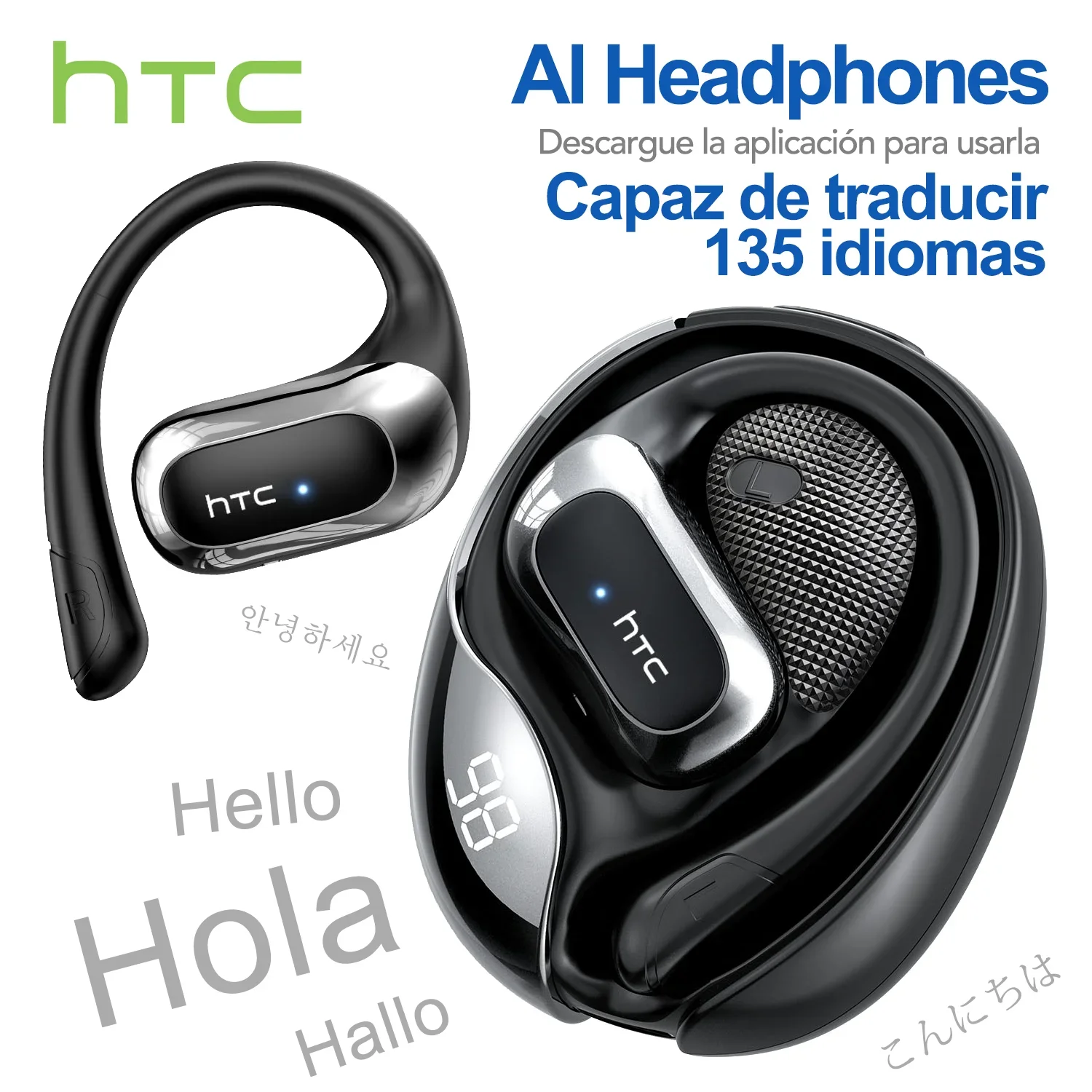 HTC NE21 Bluetooth наушники AI переводчик наушники OWS спортивные беспроводные наушники шум легкие наушники с низкой задержкой HD Bass HTC NE21 Bluetooth наушники AI переводчик наушники OWS спортивные беспроводные наушники шум легкие наушники с низкой задержкой HD Bass